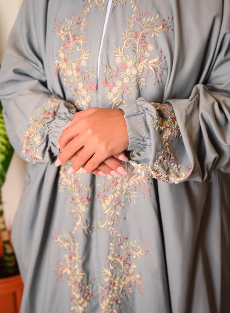 جيرينك شرشف صلاة نسائي لون رمادي واسع و مريح خامة باردة ممتازة ( سحاب ) - Image 2
